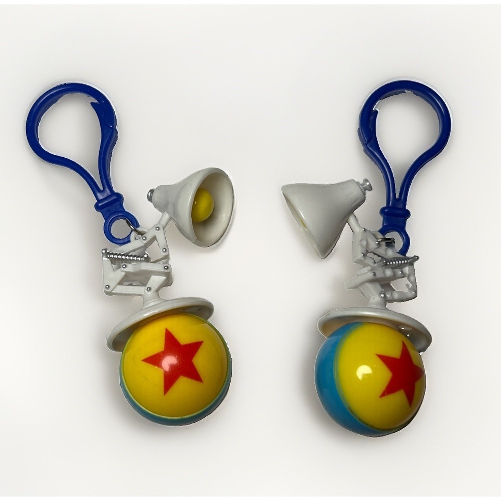 Set‎ Of Two Disney Pixar Lamp & Ball Plastic Bag Clip Keychain